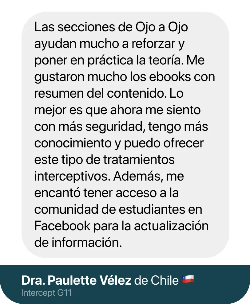 Testimonio de Dra. Paulette Vélez, de Chile, alumna del Diplomado Intercept