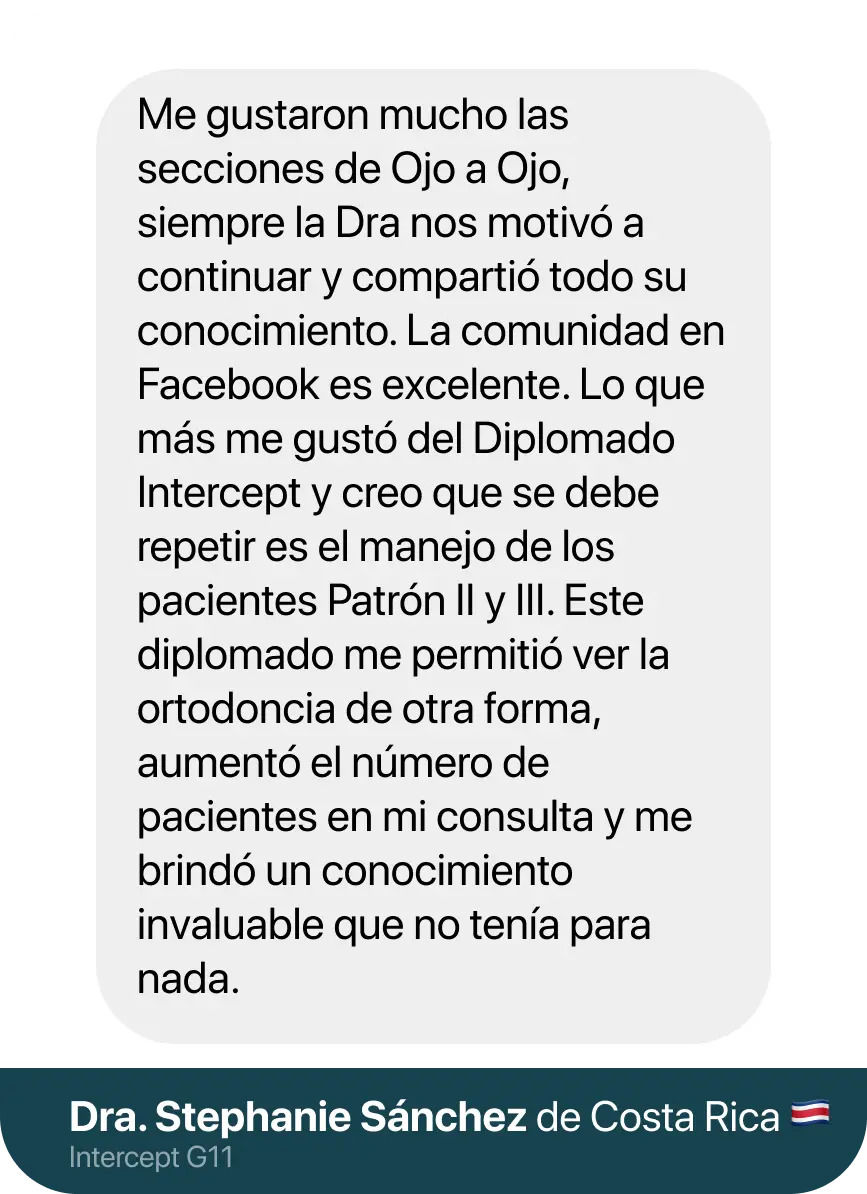 Testimonio de Dra. Stephanie Sánchez, de Costa Rica, alumna del Diplomado Intercept